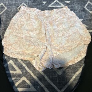 Patagonia Women's Floral Athletic Shorts - Soft Pink and White